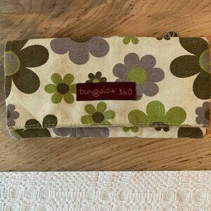 BUNGALOW 360 Daisy & Peace Sign Cotton Canvas  Fold Over Wallet Vegan